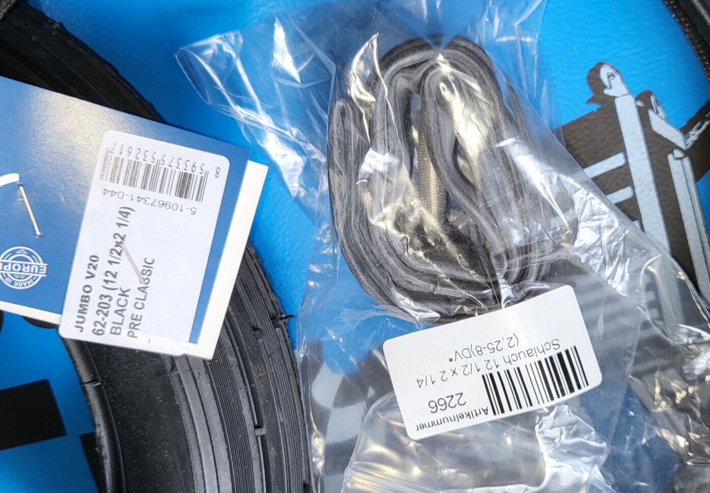 2x Reifen Schlauch 12"  DV Kinderwagen Kínderrad  12 1/2 x 2 1/4 (62-203)