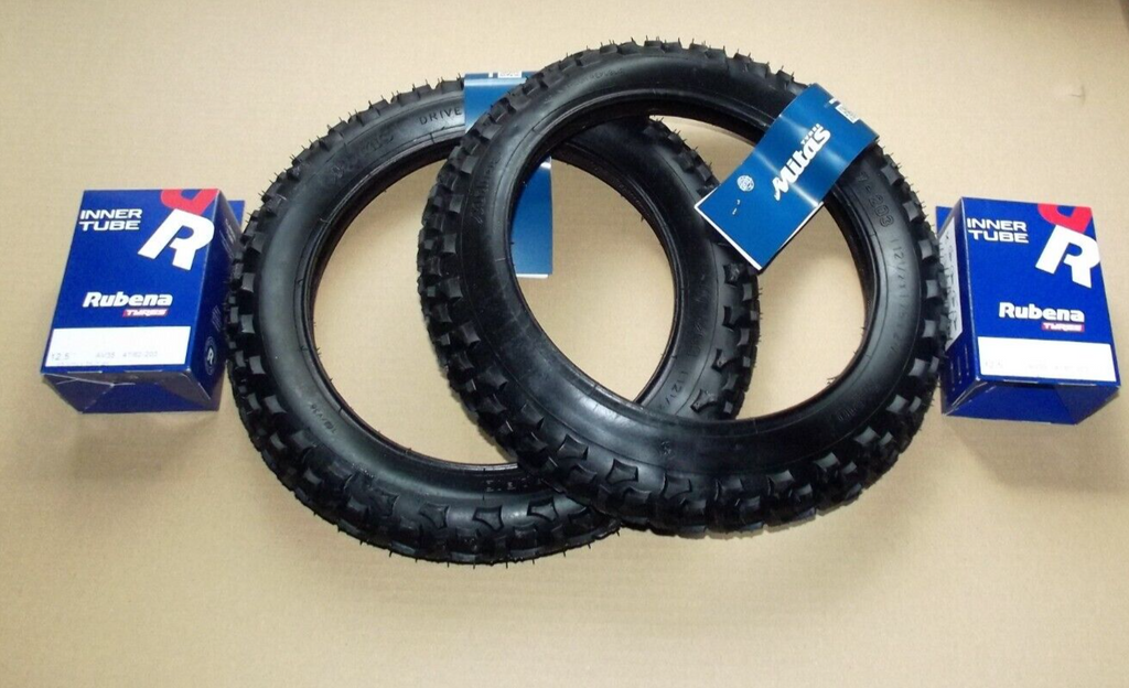 2x RUBENA Mantel REIFEN 47-203 12,5-1,75 und 2x 12"-Schlauch Kinderwagen Fahrrad