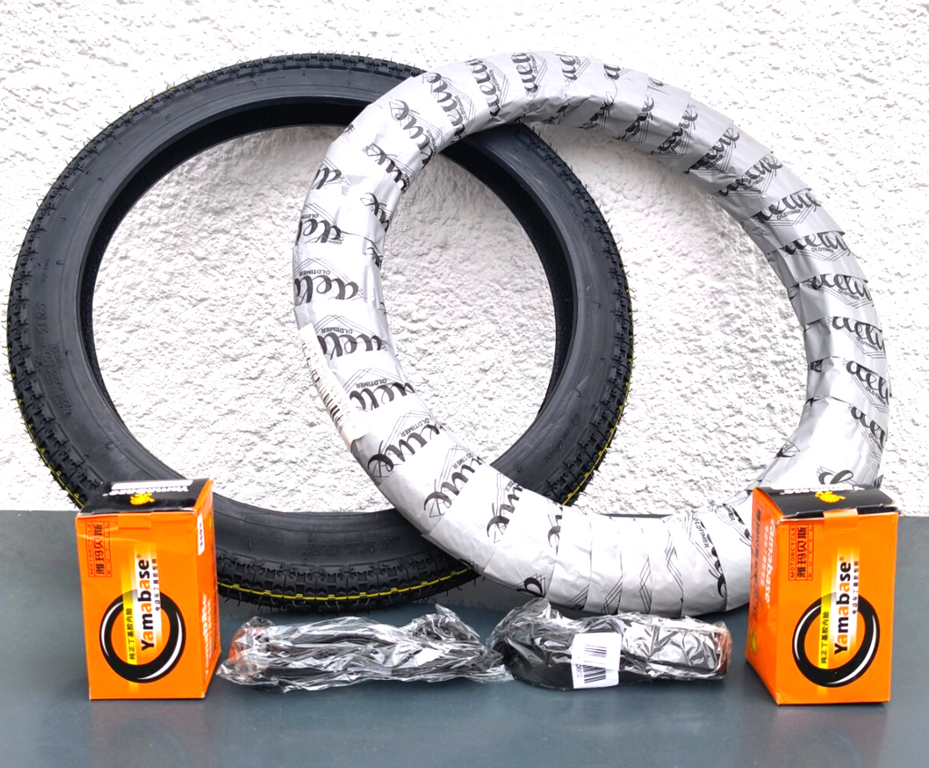 classic deluxe moped reifen set 2 1/4-16 31L 4pr verstärkt incl 2 schlauch 2band