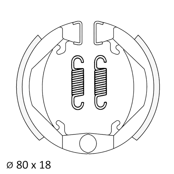 80 mm Trommel Bremsbeläge Mofa Moped für Puch Maxi Monza X 80X18 MM LELEU FELGE