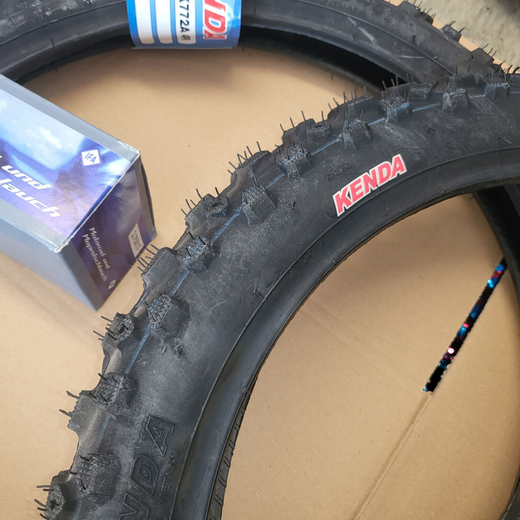 Cross Enduro Reifen Satz 2.50 x 17 Zoll 2 1/2 x 17 für Mofa Moped Optima Flory