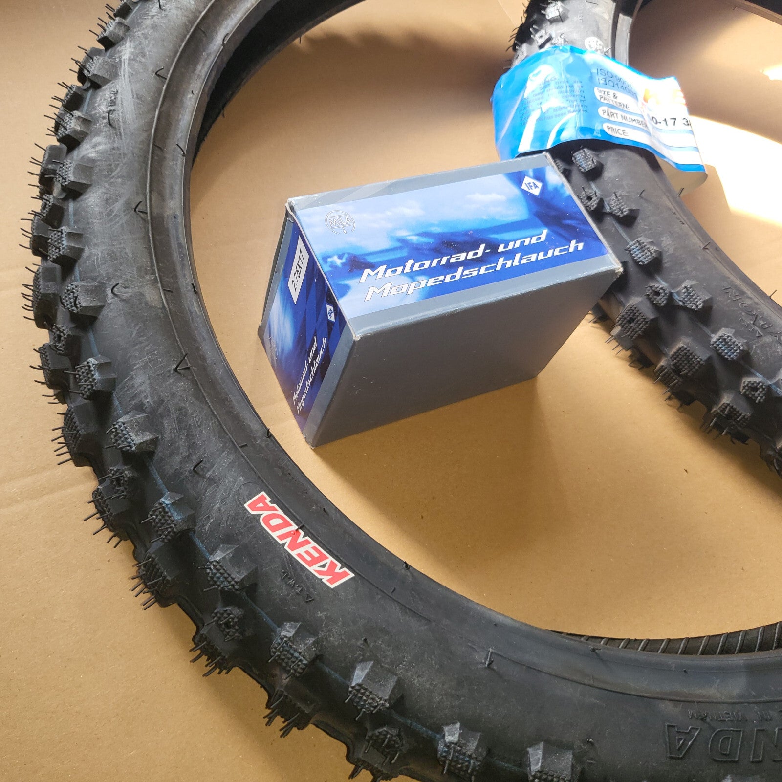 Cross Enduro Reifen Satz 2.50 x 17 Zoll 2 1/2 x 17 für Mofa Moped Optima Flory