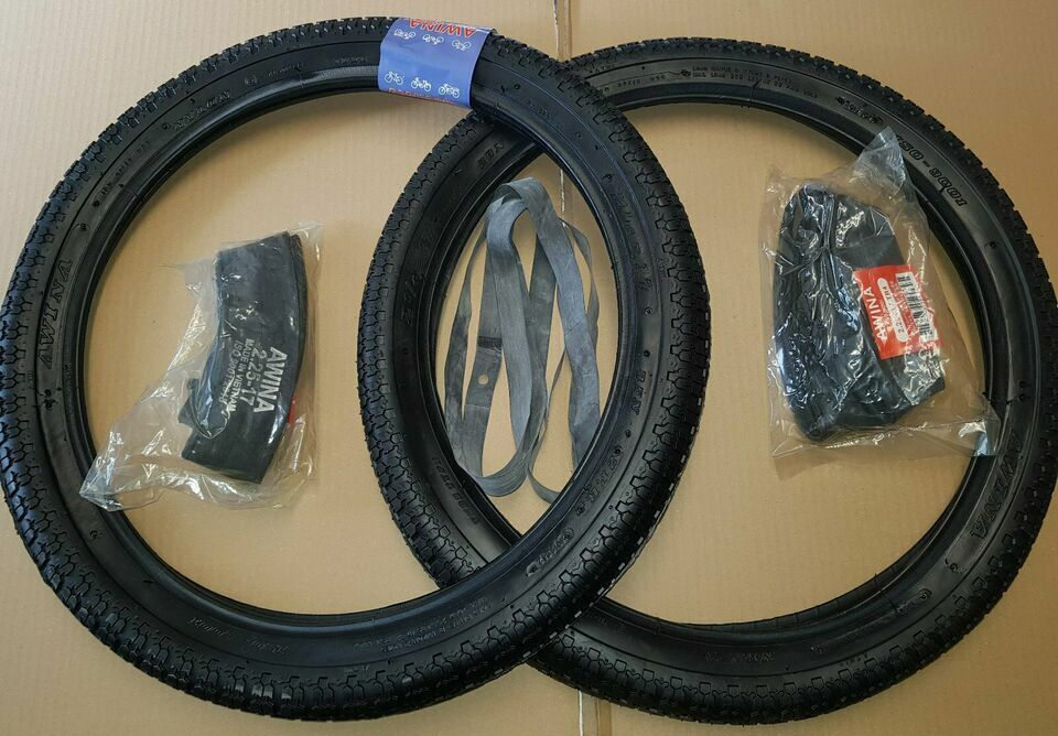 Moped Mofa 2 Reifen mit 2 felgenband und 2 Schlauch Set 2 1/4 - 19  45N 23X2,25