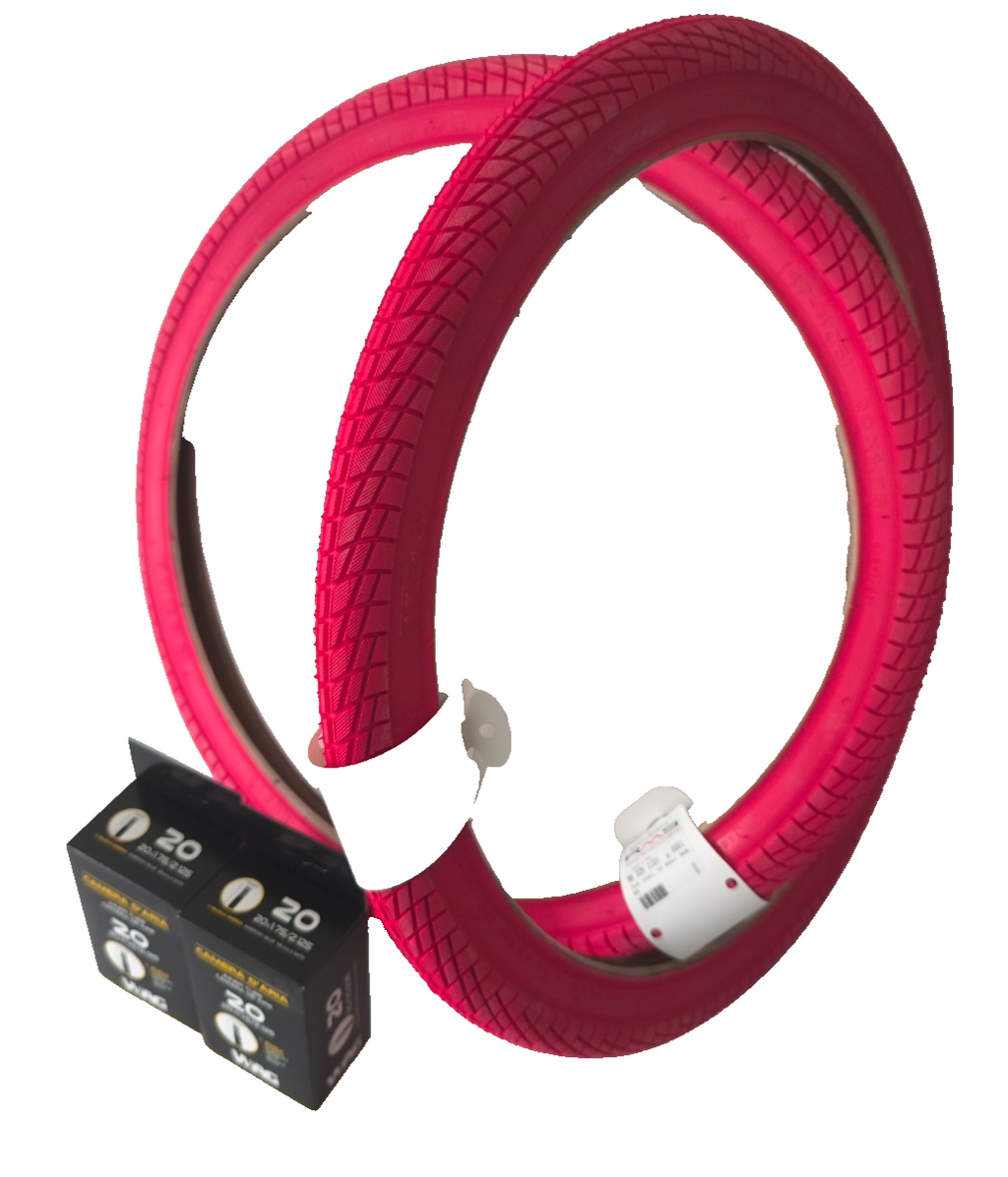 2x Kenda BMX Freestyle Fahrrad Reifen 20 " 20x1.75 47-406 2 x Schlauch AV ROT