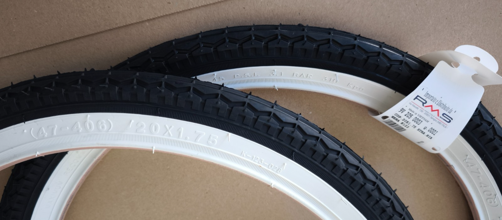 2 Fahrrad reifen 47-406 WEISSWAND 20 x 1.75 KENDA + 2 Schläuche AV BMX ANHÄNGER