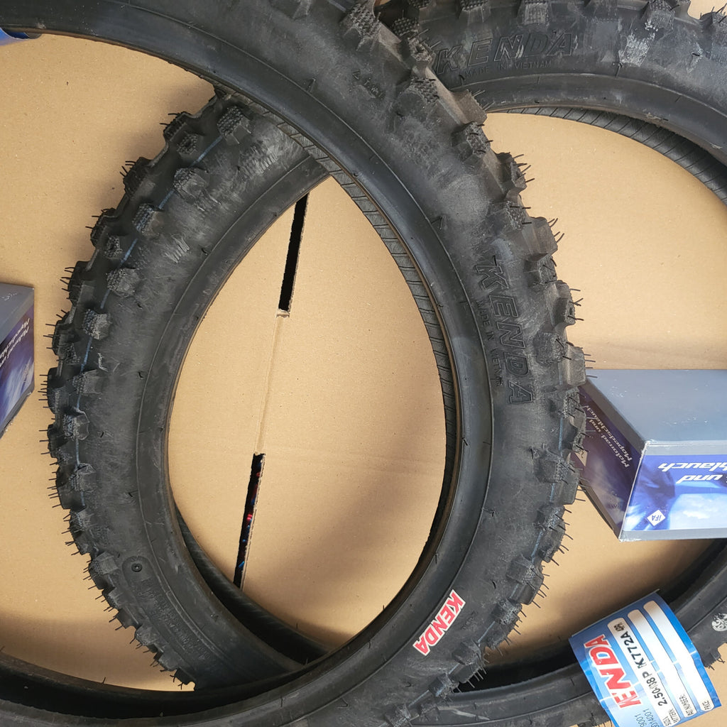 Cross Enduro Reifen Satz 2.50 x 17 Zoll 2 1/2 x 17 für Mofa Moped Optima Flory