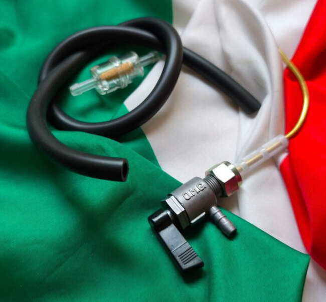 Benzinhahn + Benzinfilter von OMG Benzinschlauch für Piaggio Vespa Ciao