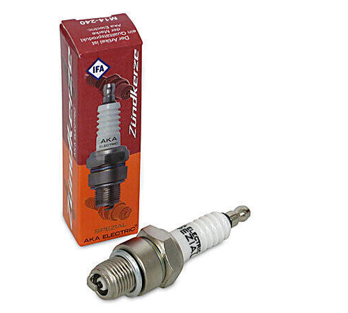 1A  MZ Zündkerze M14-240 Aka Electric* Spezial Isolator (Kopf geriffelt) ES, ETS