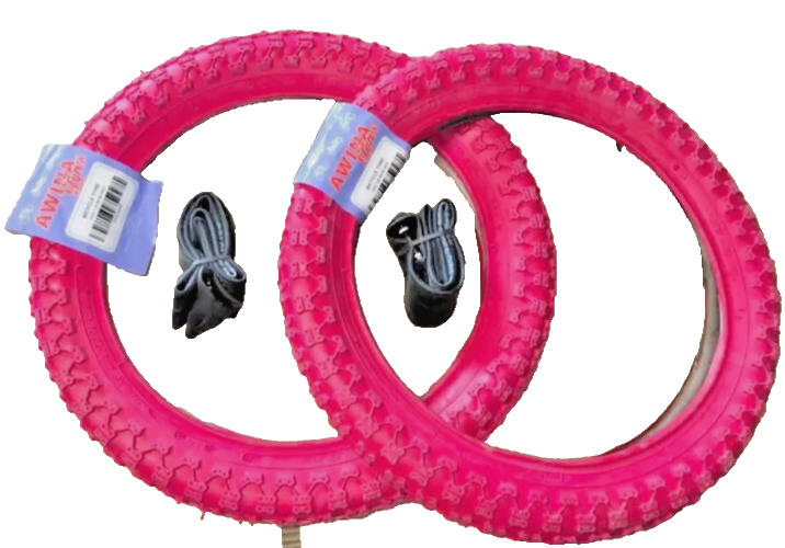 2 Fahrrad reifen BMX ROT 20 X 2.125 Zoll 57-406 Mantel Set mit Schlauch AV