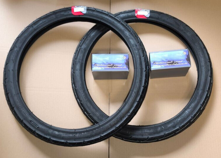 Reifen Set Vee Rubber VRM099 2.00-17 21X2 43J RACING PROFIL Vespa Ciao MOFA