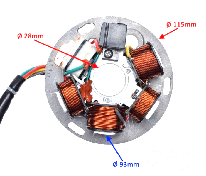 Lichtmaschine Stator Zündung 7-Polig für Piaggio Vespa PX 80 125 200 E Lusso