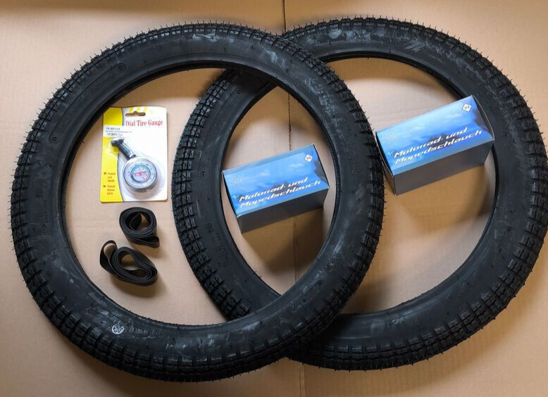 2x Reifen Kenda K260 2.25-17 (2 1/4 x 17) 33L TT + 2x Schlauch + 2x Felgenband