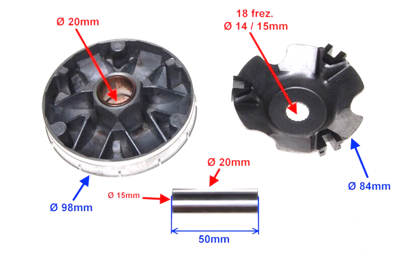 Variomatik Variator Vario  8,5 g für Vespa ET2 ET4 LX Primavera S Sprint 50ccm