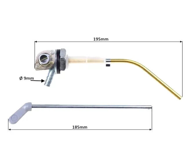Benzinhahn mit Hebel kompatibel für Vespa PK 50-125 XL 2, V50, V50 S, PX 80-125