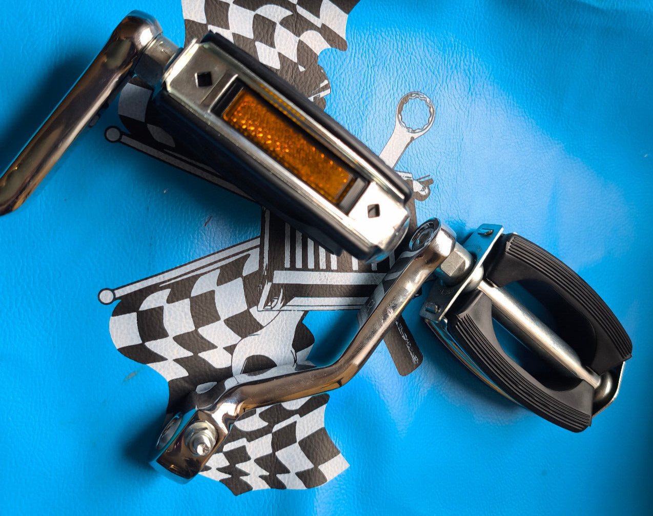 Pedale Paar RMS inkl. chrom Tretkurbeln Piaggio Vespa Ciao PX Bravo boxer  Mofa