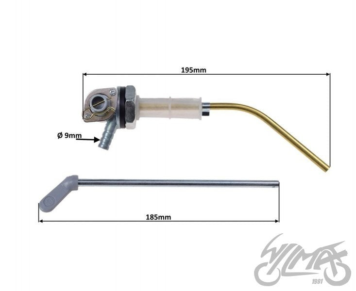 Benzinhahn mit Stange für Vespa PK 50 80 125 XL 2 V 50 PX