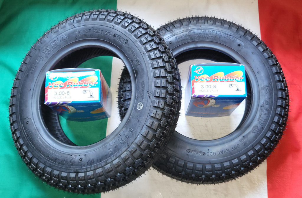 VESPA 2 REIFEN Set TT mit schlauch 90 ° 3.50 8 zoll VNA VNB VBB Faro Basso VN