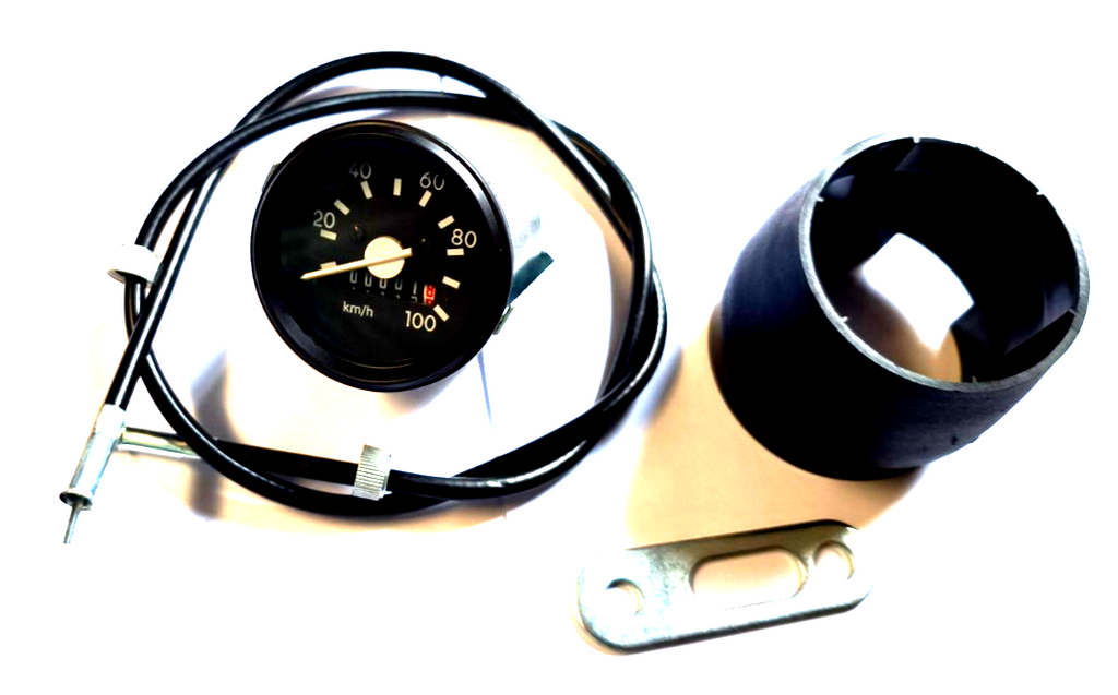 Tachometer schwarz 100 km/h + Tachohülle ø60mm + welle + halter  Simson S50 S51