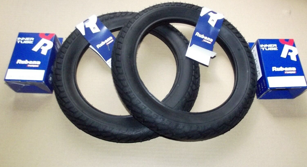 2x RUBENA Mantel REIFEN 47-203 12,5-1,75 und 2x 12"-Schlauch Kinderwagen Fahrrad