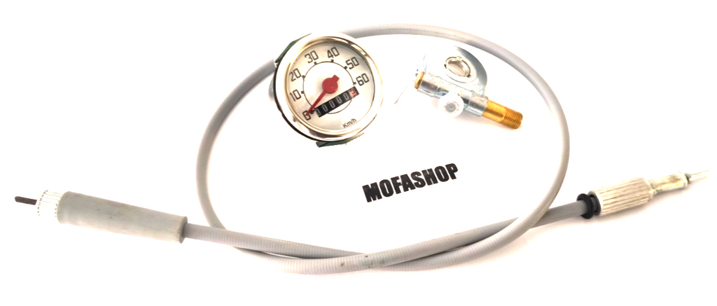 Tacho SET 48mm + ANTRIEB + WELLE GRAU 60 km/h Piaggio Vespa Ciao SC Bravo Boxer