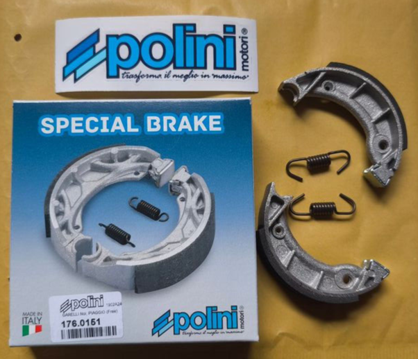 Bremsbacken POLINI Trommelbremse 90x18mm mit Federn PIAGGIO VESPA Ciao Bravo
