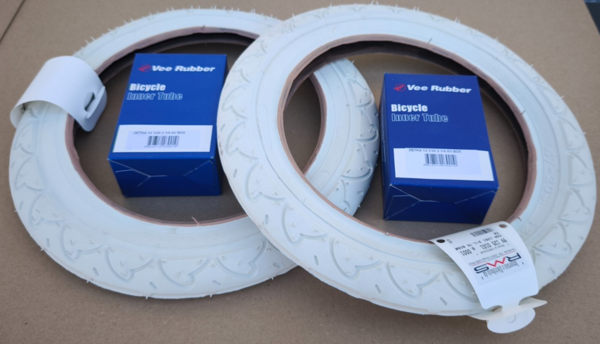 2 KENDA REIFEN 47-203 12,5-1,75 + 2 SCHLAUCH AV Kinderwagen Fahrrad PUKY ROLLER