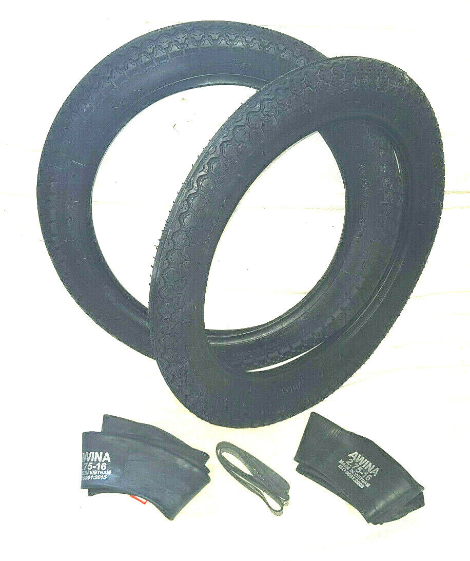 SATZ REIFEN SET MOPED MOFA 2 3/4-17 45N AWINA MIT SCHLÄUCHE UND FELGENBAND 