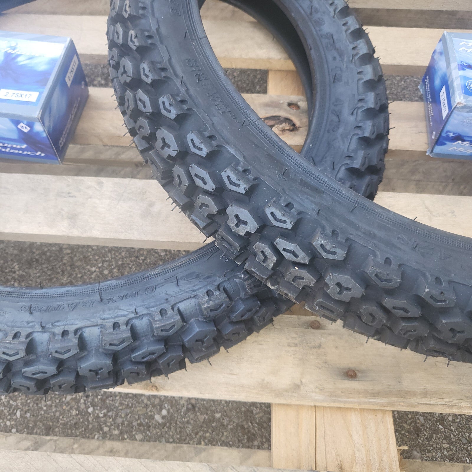 Cross Reifen SET MIT SCHLAUCH 2.75 x 17 Zoll 2 3/4 x 17 Mofa Moped mokick enduro