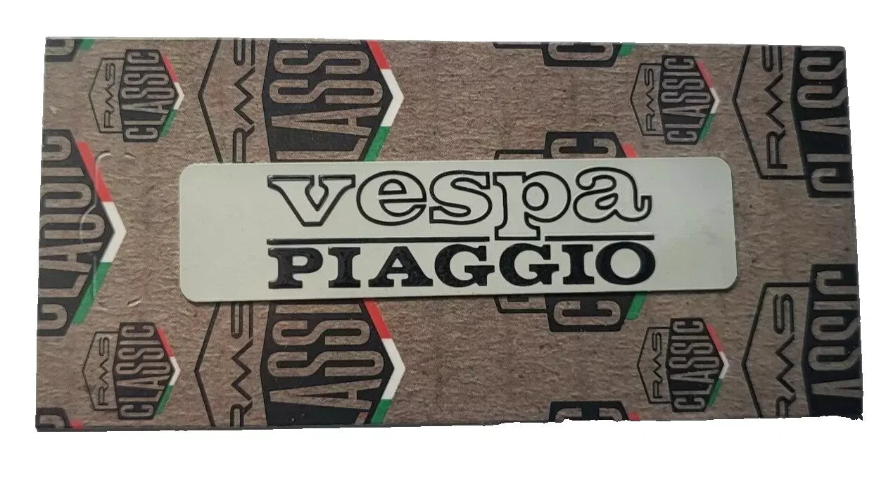Tank Aufkleber ALU BLECH Schriftzug Logo Emblem für Piaggio Vespa Ciao Bravo Si