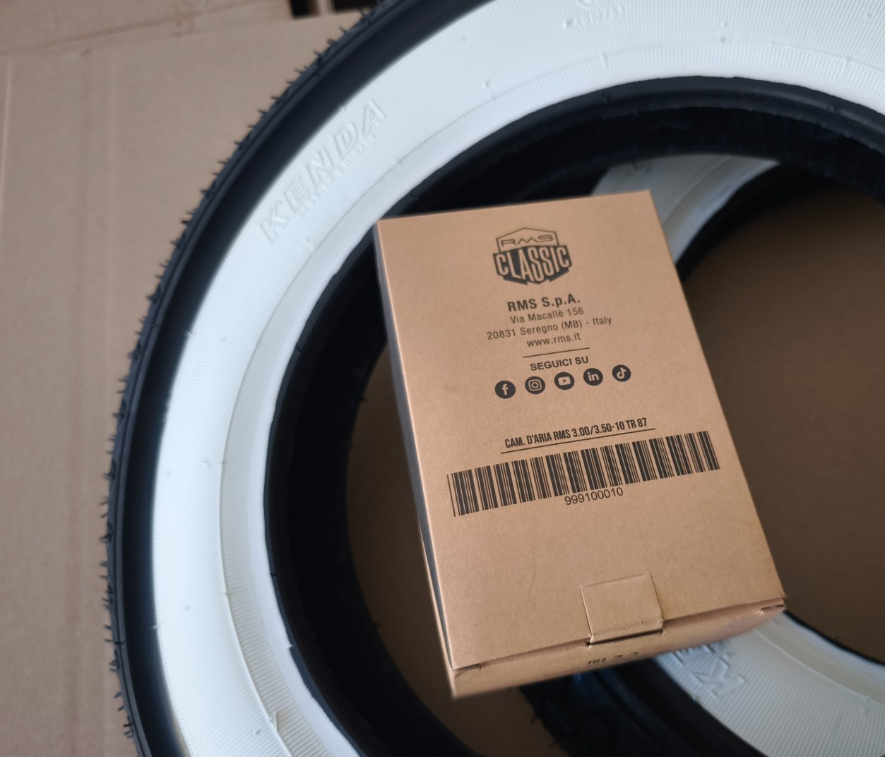 2 Reifen 3.00-10 Kenda Weißwand + 2 Schlauch 90 ° Vespa 50 SPECIAL PK 50 ROLLER