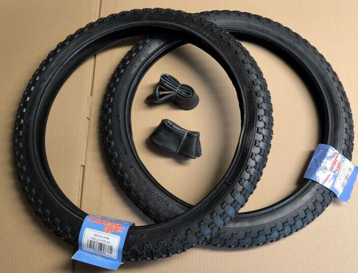 2 X AWINA 2 X SCHLAUCH AV M100 BLK 20" Fahrradreifen Schwarz 57-406 (20 x 2.125)
