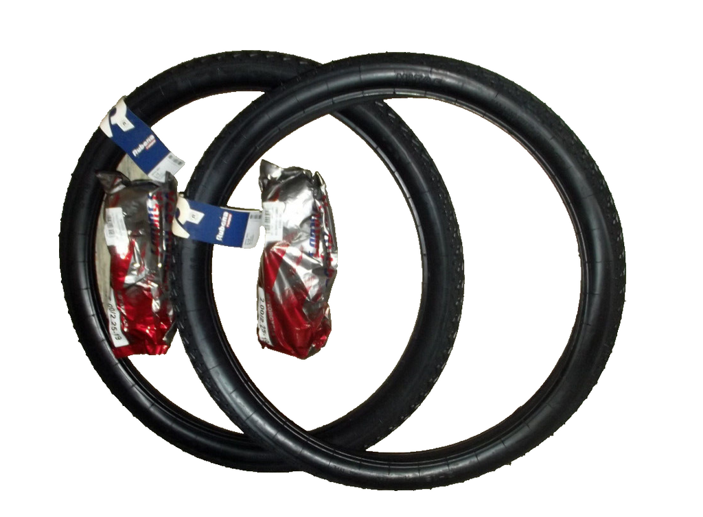 ☺Moped Mofa 2 Reifen SET mit Schlauch Set 2-19 24B früher 23X2 heute 2.00-19 NEU